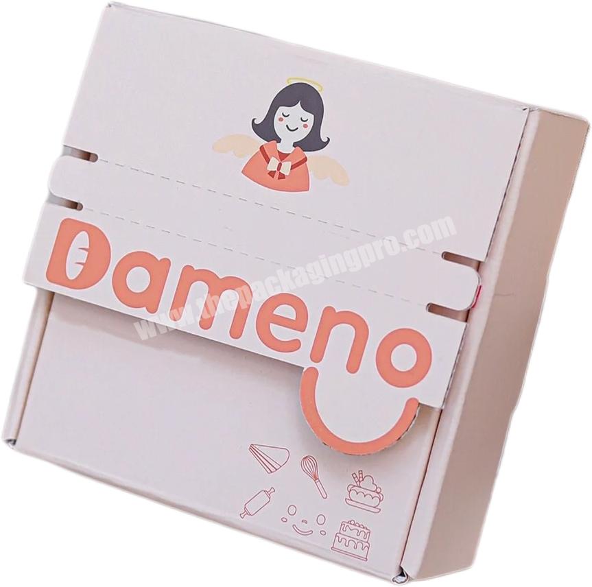 Custom Corrugated Paper Ecommerce Postal Shipping Box Packing Delivery Adhesive Tear Strip Mailer Packaging Box with Custom Logo
