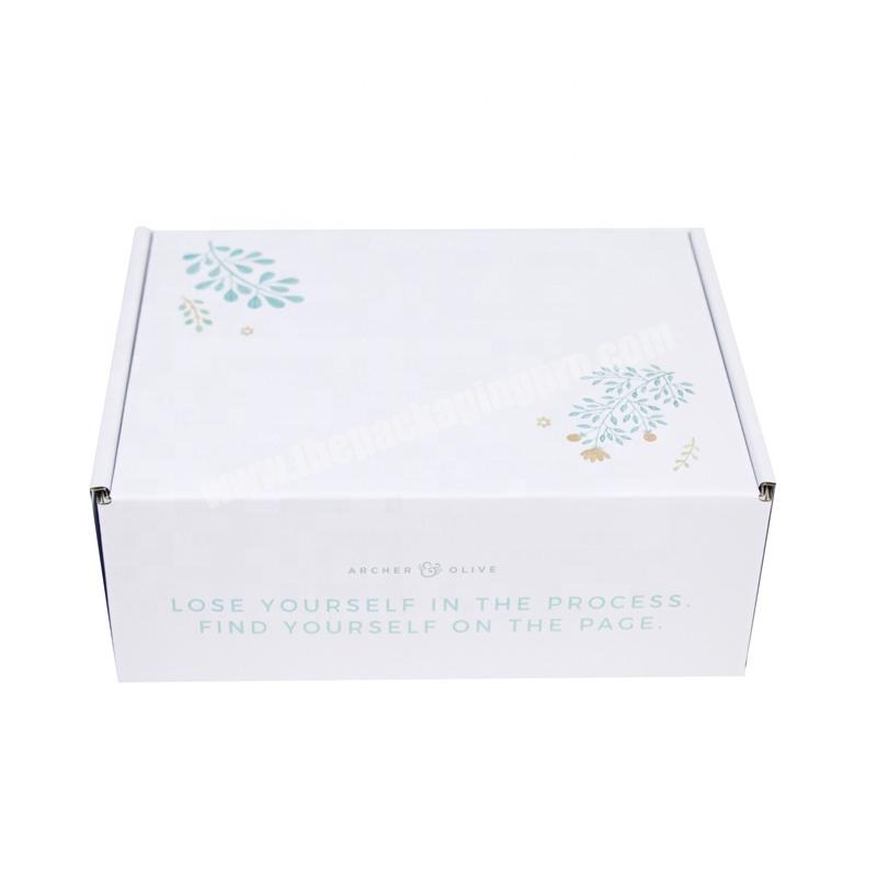 Custom Corrugated White Paper Card Mailer Shipping Box With Logo  For Packaging