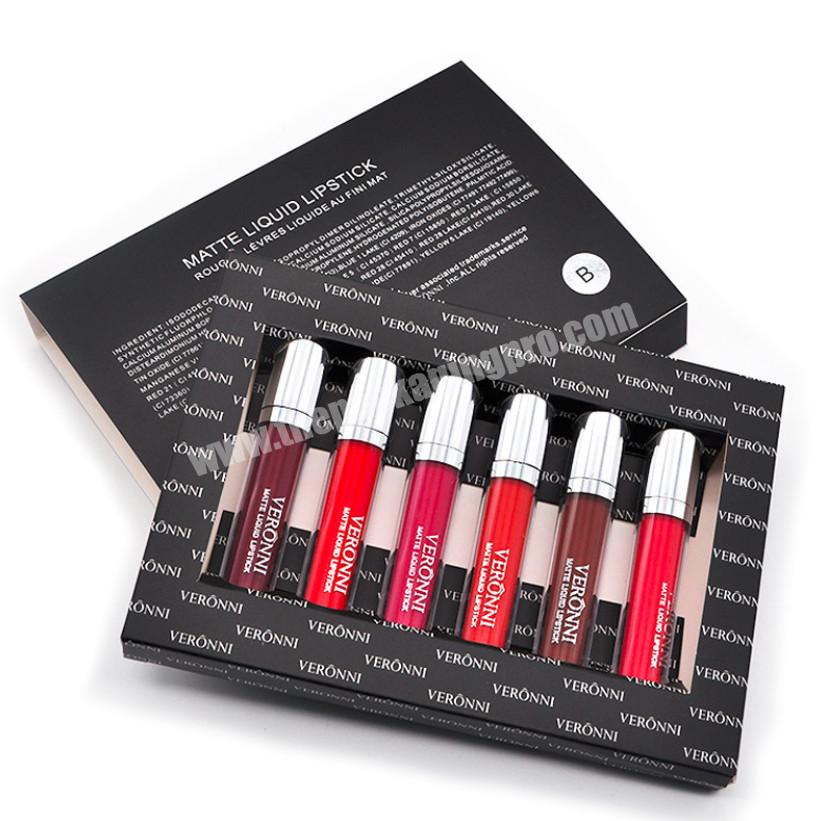 Custom Cosmetic Lipstick And Lip Gloss Paper Gift Box With Window