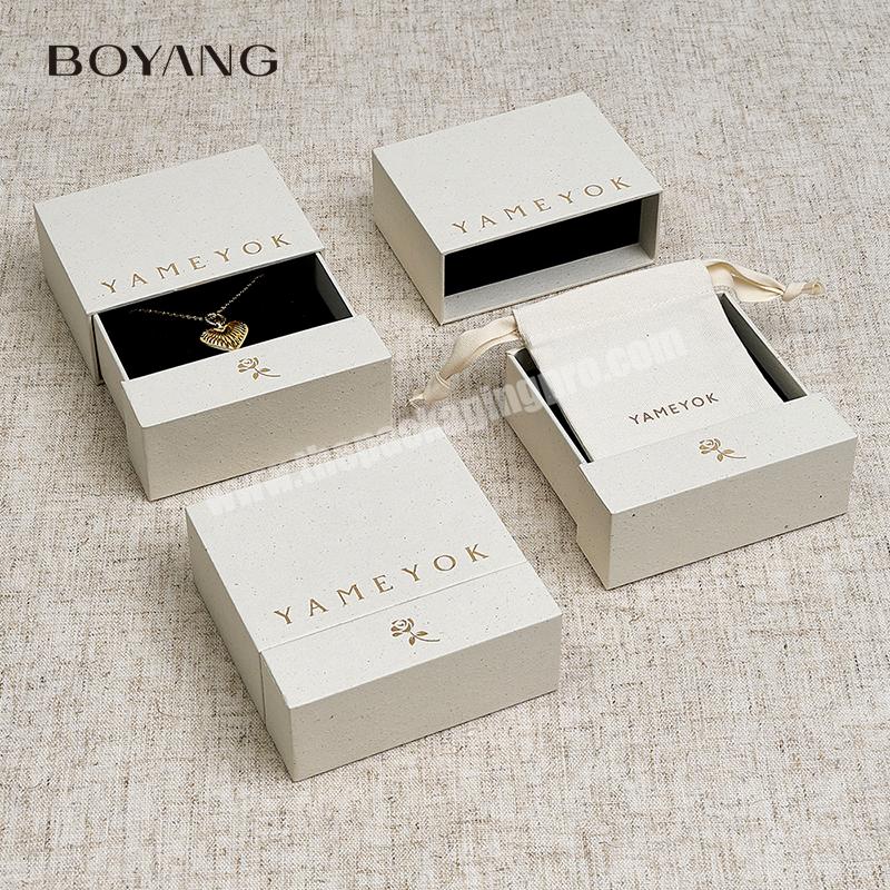 Custom Biodegradable Small Paper Gift Earring Bracelet Necklace Ring Packaging  Jewelry Boxes with Logo