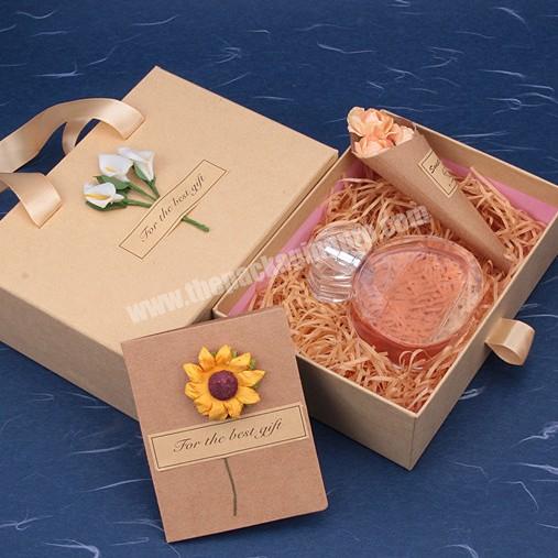 Custom Design Drawer Box Mother's Day Luxury  Gift Rectangle Kraft Paper Packaging Box