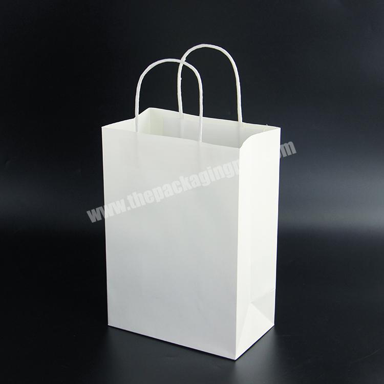 Custom Design Offset 180G White Kraft Paper Bag With Twist Handle