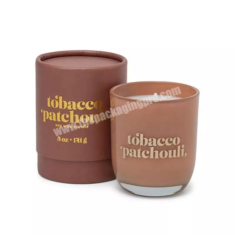 Custom Eco Friendly Luxury Scented Candle Jar Packaging Box Recyclable Silver Gold Foil Paper tube Candle Packaging