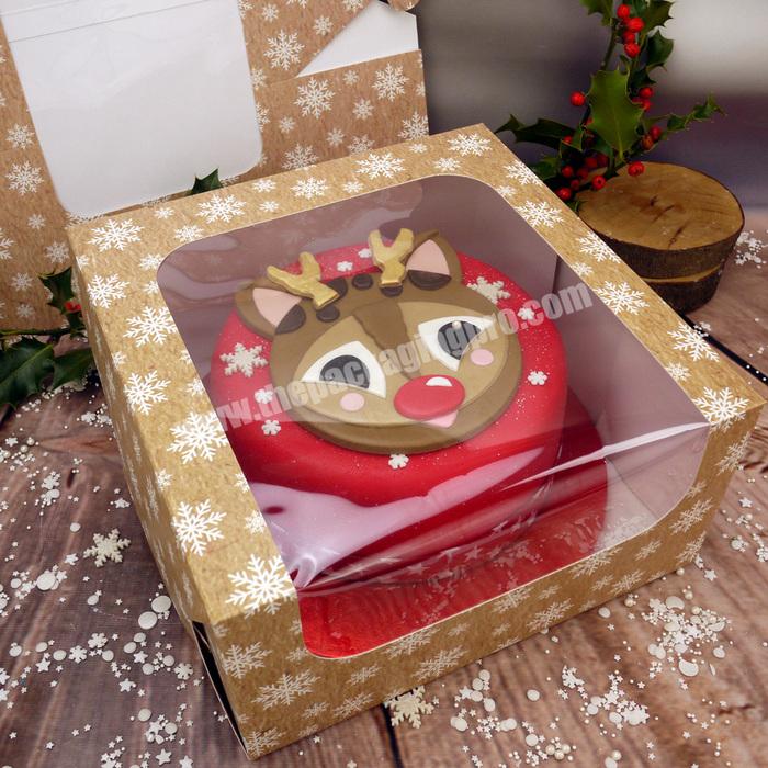 Custom Eco-Friendly Small Recycled Materials Assemble Paper christmas Cake Box Gift cake Box