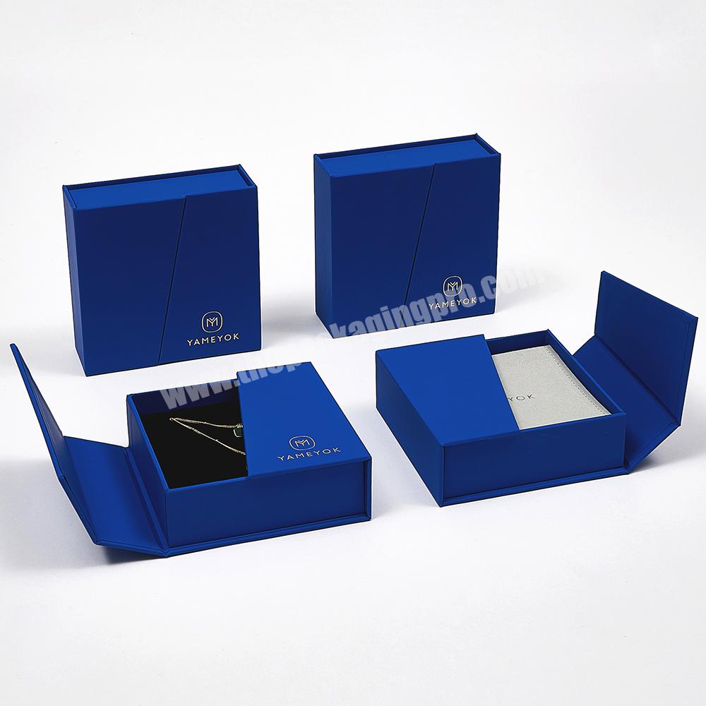 Blue Jewelry Box 60mm 2.4 Eco Friendly Cardboard 