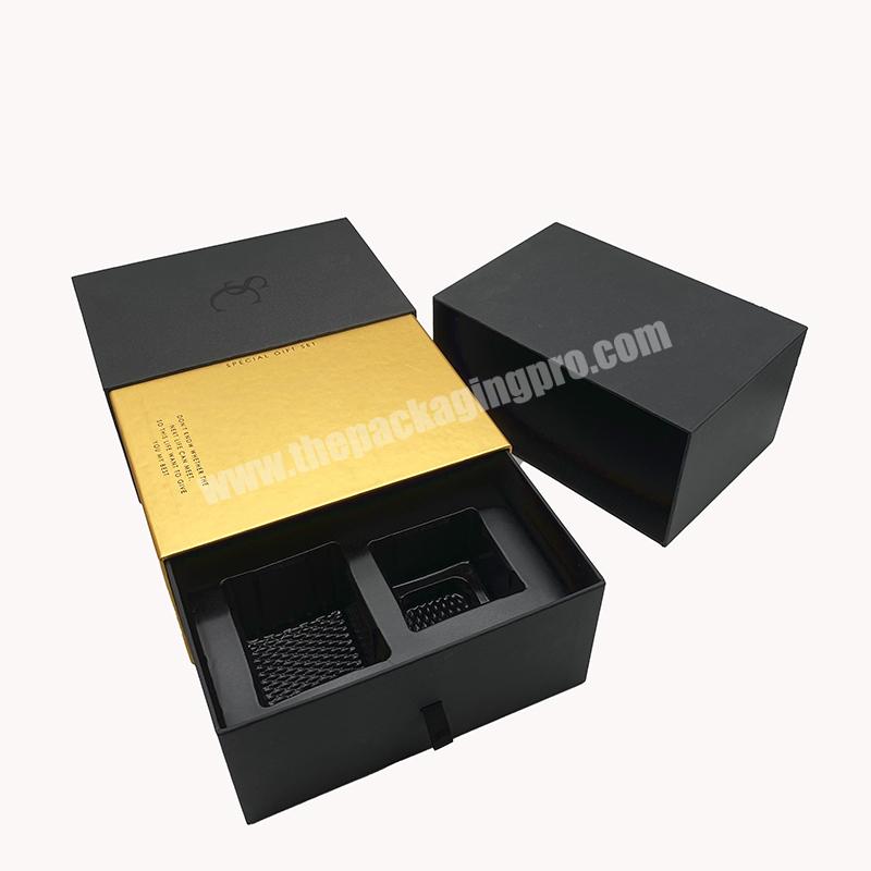 Custom Eco-friendly Gift Box Rigid Paper Skin Care Box Sliding Drawer Cosmetic Box