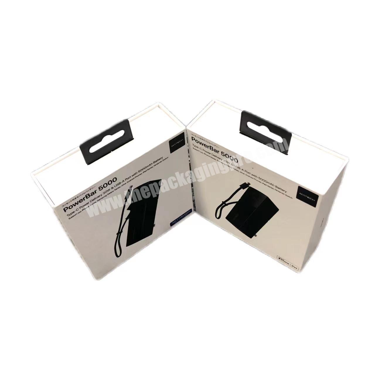 Custom Electronic Charger Paper Packages Rigid cardboard Box with Insert to Fit The Items Magnetic Box with Hanger
