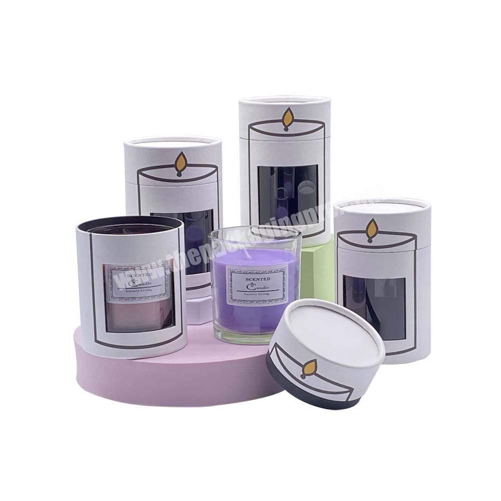Custom Empty Aromatherapy Candle Glass Jar Gift Recyclable Cardboard Paper Tube Packaging