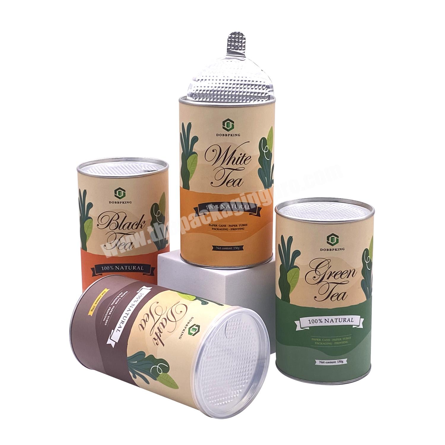 Custom Food Grade Cardboard Cylinder Airtight Canister Protein Powder Paper Tube Packaging With Tin Lids
