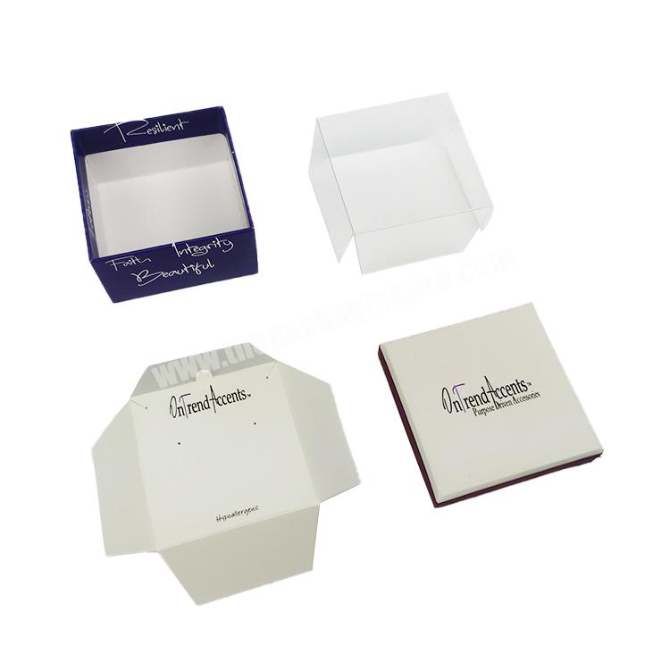 Custom Hot Foiled Logo Paper Cardboard Jewelry Packaging Box With Card Insert