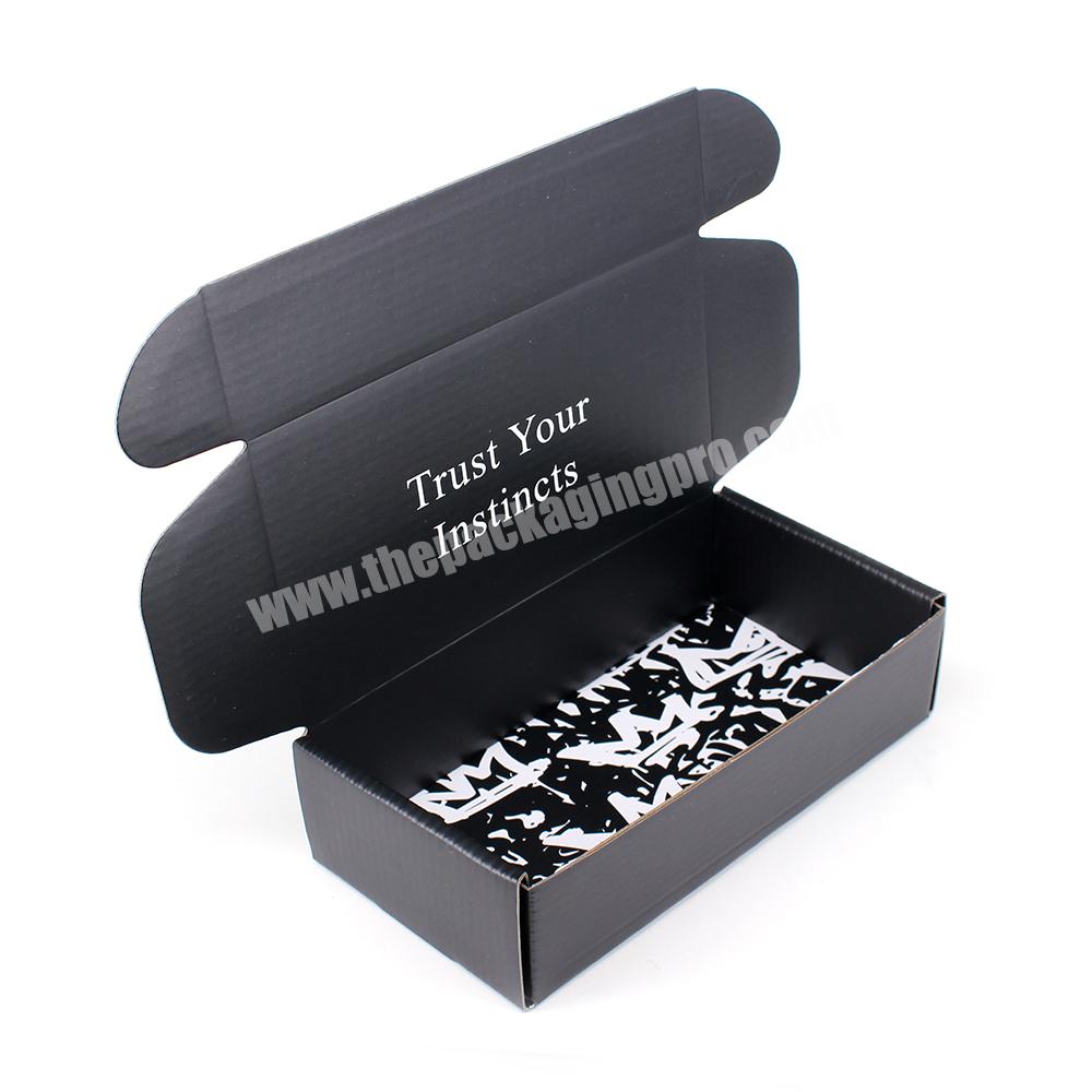 Custom LOGO Printed Cardboard Black Shipping Corrugated Mailer Box for Cosmetic Makeup Skincare Packaging