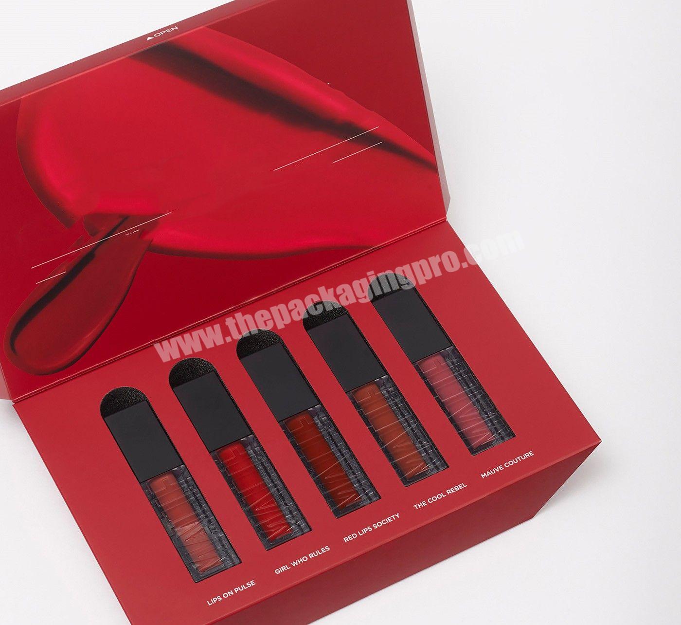 Custom Logo And Design Eco-friendly Printed Cosmetic Packaging Special Shape Box For Lipstick Set