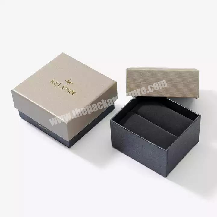 Custom Logo Art Paper Small Brown Jewelry Ring Packaging Box