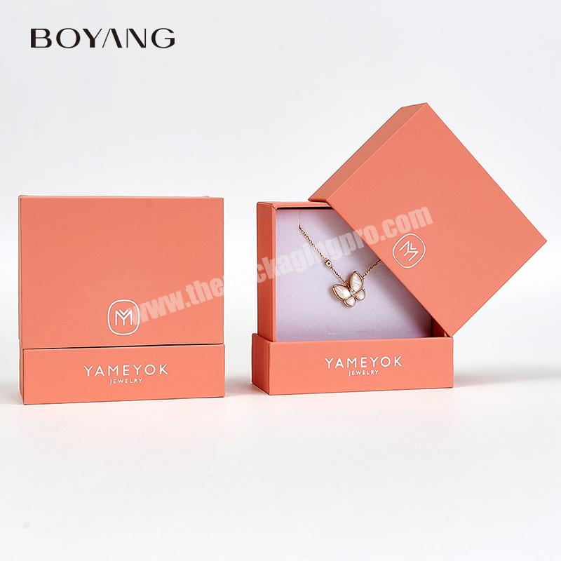 Custom Logo Biodegradable Small Paper Gift Earring Bracelet Necklace Ring Packaging Jewelry Boxes