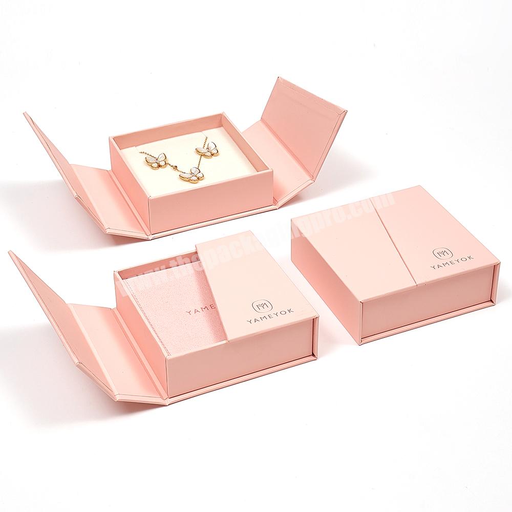Custom Luxury custom logo paper branded necklace jewelry bracelet packaging  earring jewelry gift set box with pouch