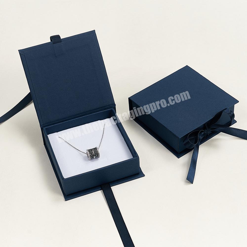 Custom Logo Eco Friendly Paper Gift Packaging Book Shape Ribbon Jewelry Packaging Box