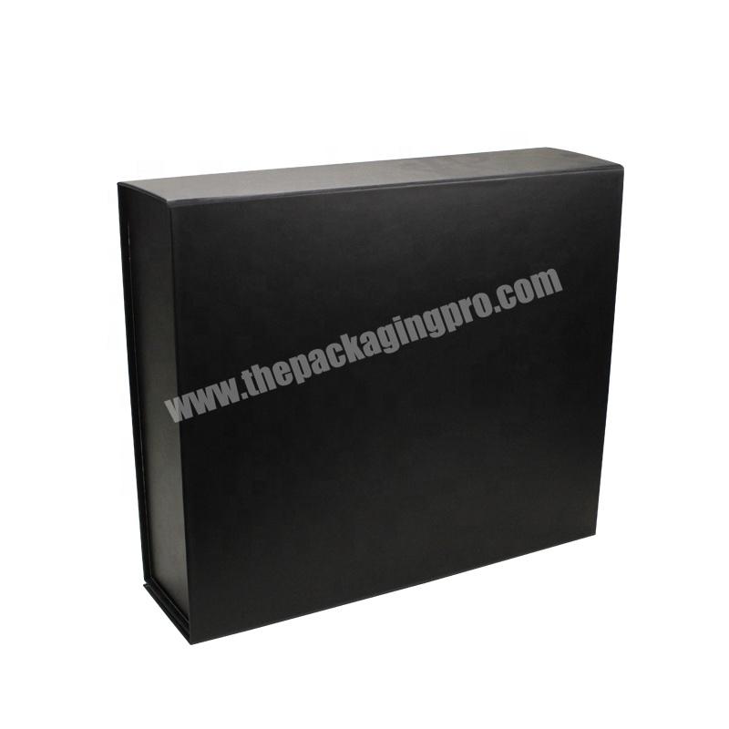 Custom Logo Foldable Magnet Gift Box Luxury Black Matte Magnetic Closure Hair Extension Foldable Storage Box With Lid