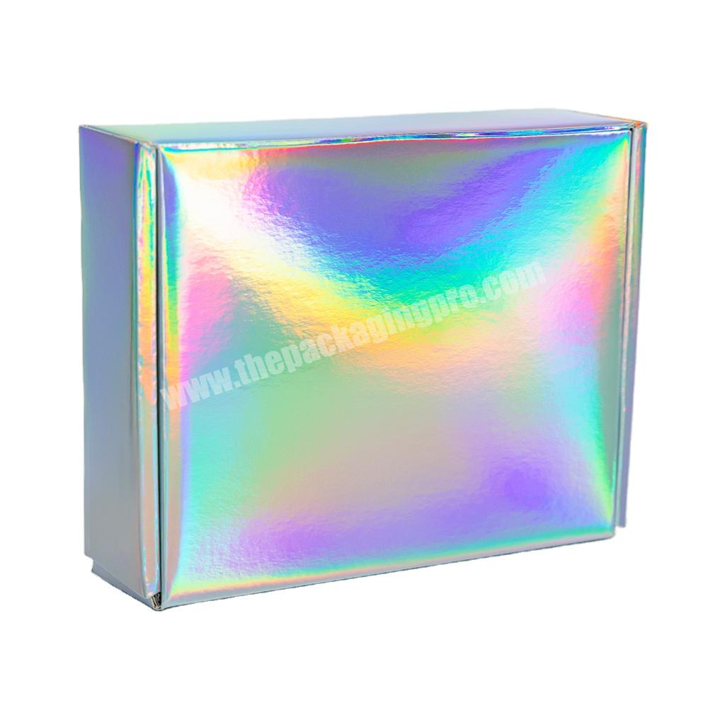 Custom Logo Holographic Corrugated Paper Packaging Tuck Lock Mailing Mailer Shipping Box