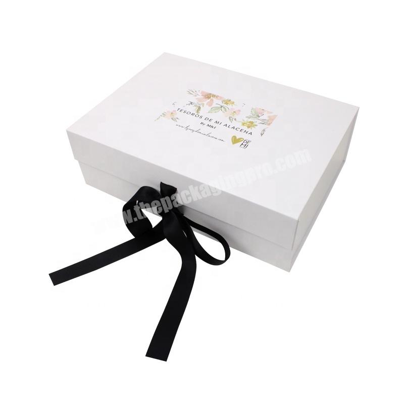Custom Logo Jewellery Gift Box Magnetic Lid Cardboard Paper Wedding Magnet Folding Boxes With ribbons luxury  boxes packaging