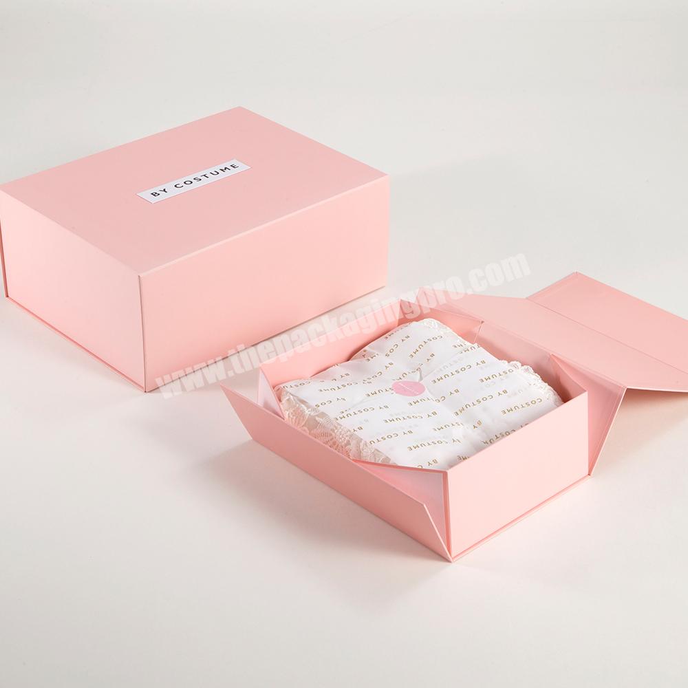 Custom Logo Luxury Recycle Pink Paper Box Clothing Underwear T-shirt Packaging Gift Boxes
