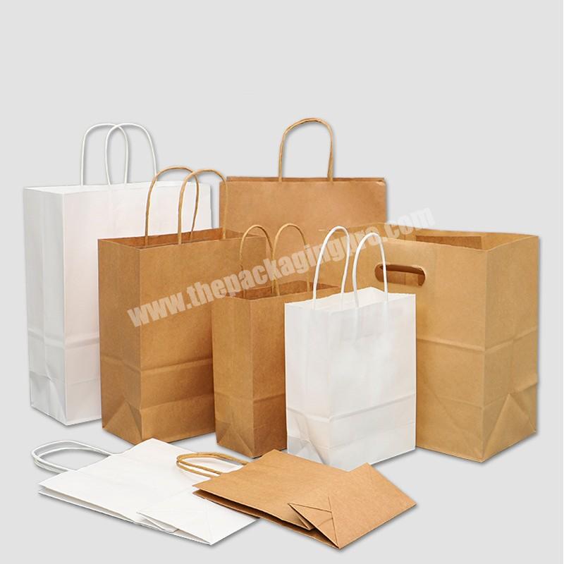Custom Logo Original Kraft Paper Gift Bags With Rope Paper Bag For Shopping