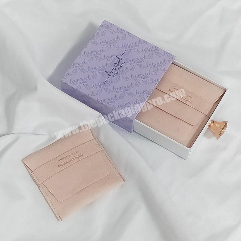 Custom Logo Pink Small 'Jewlery' Pouch For Neckless Packaging