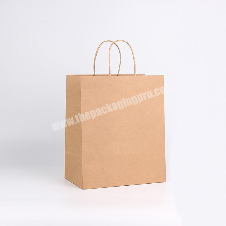 Custom Logo Printed Brown Kraft Paper Shopping Bag With Handle