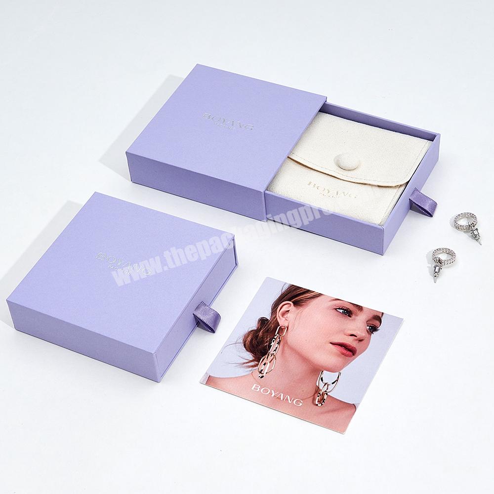 Custom Logo Printed Jewellery Packaging Boxes Drawer Paper Gift Sliding ...