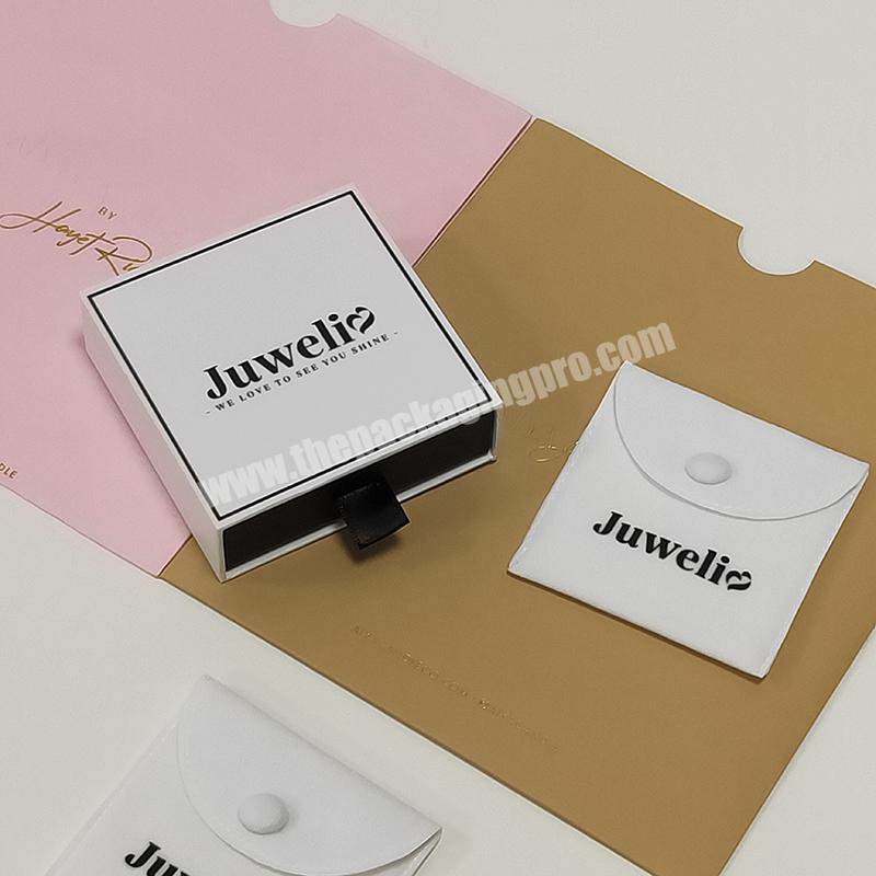 Custom Logo Ring Mini Drawer Paper Gift Packaging Personalized Small Cardboard White 'Jewerly' Box For Necklace