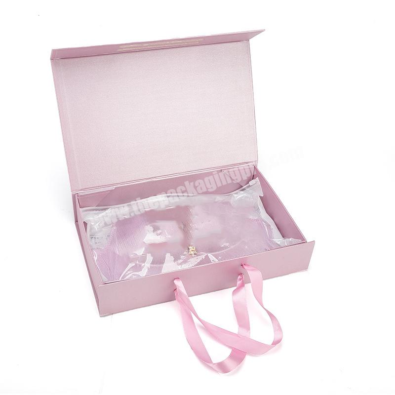Custom Logo Wedding Dress Pink Foldable Emballage Luxury Magnetic Gift Packaging Paper Box