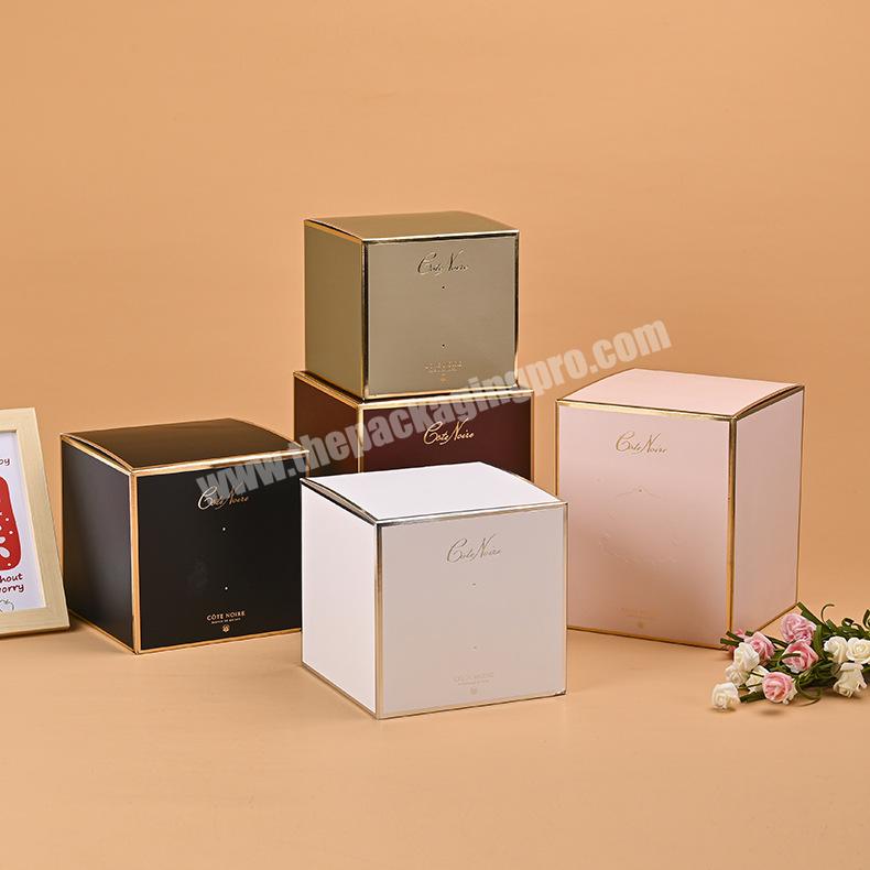 Custom Logo White  Cardboard Golden Line Cosmetics Packaging Box For Packing Skincare Face Cream Product