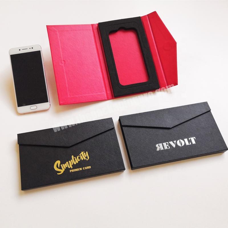 Custom Logo White And Black Phone Case Retail Packaging Box With EVA Foam