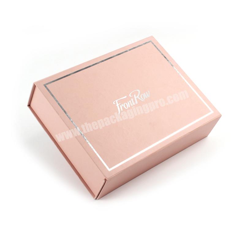 Custom Luxury Brand Rigid Cardboard Hair Extension Packaging Folding Boxes With Silver Stamping Logo