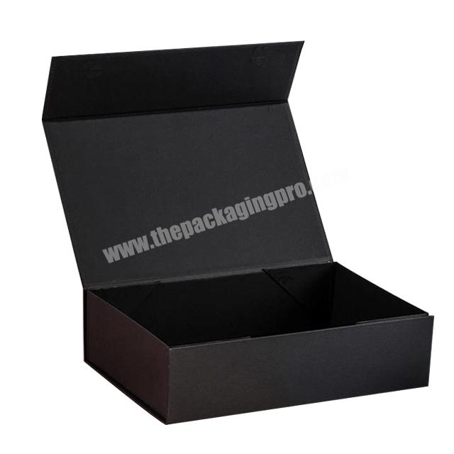Custom Luxury Cardboard Paper Garment Clothing Apparel Gift Black Magnetic Packaging Box for Dress