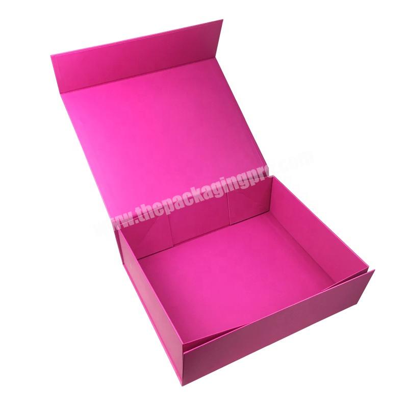 Custom Luxury Large Big Pink Gift Box Magnet Stash Magnetic Paper Closure Foldable Packaging Wedding Dress Folding Gift Boxes