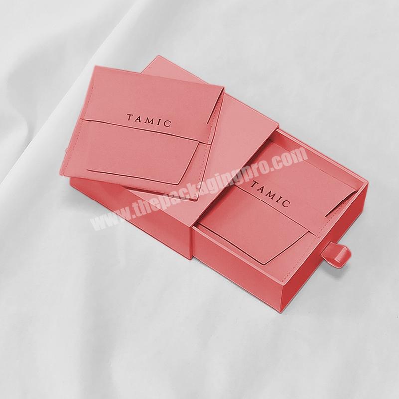 Custom Luxury Necklace Packaging Paper Pink Small 'Jewerly' Box With Logo
