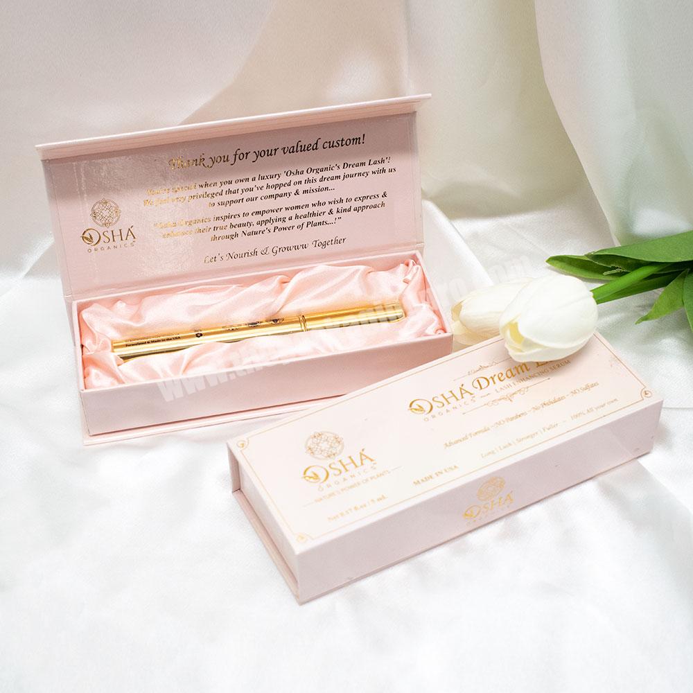 Custom Luxury Pink Cosmetic Beauty Lip Gloss Eyelashes Packaging Customized Paper Magnetic Gift Box Lipstick Rigid Boxes Accept