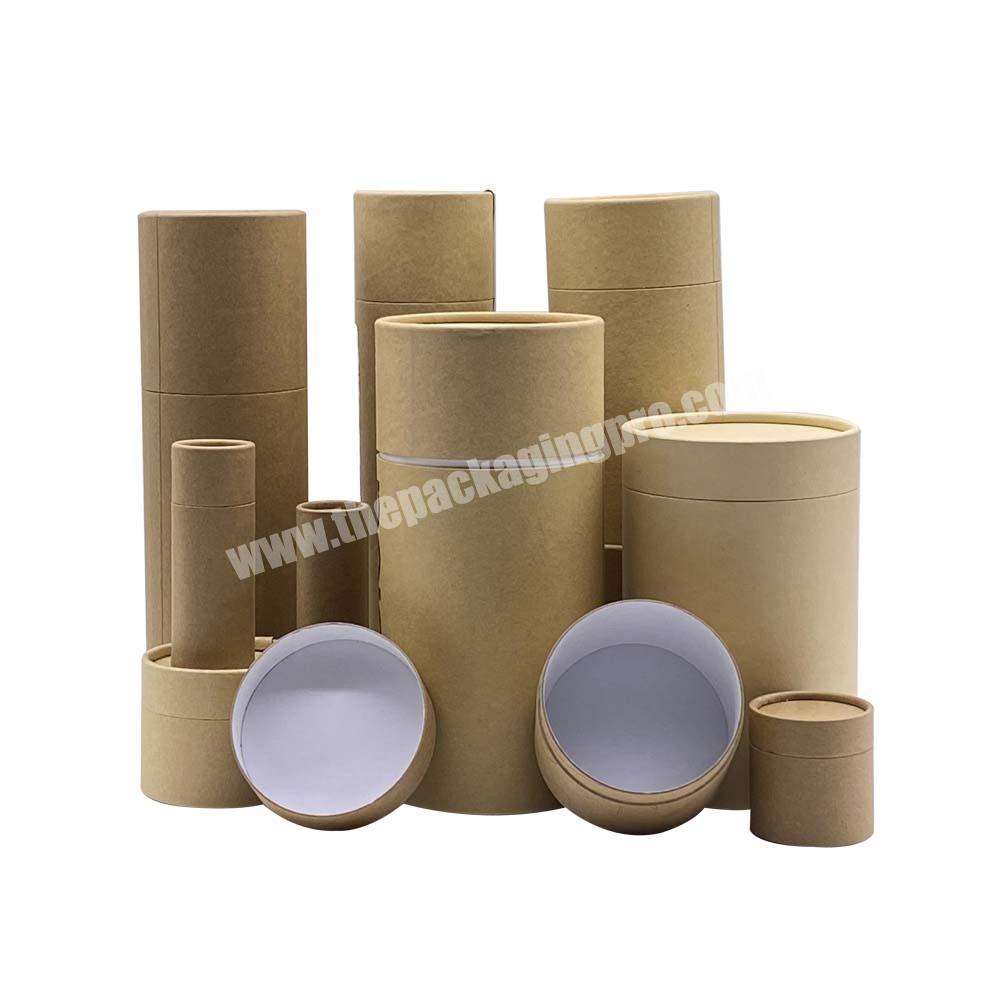 Custom Printed Eco Friendly Craft Cylinder Cardboard Brown Paper Tube Packaging Can