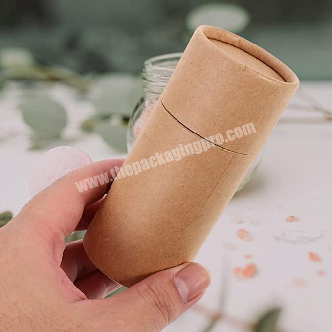 Custom Printed Logo Biodegradable Empty Round Cardboard Deodorant Paper Tube For Lip Balm Packaging