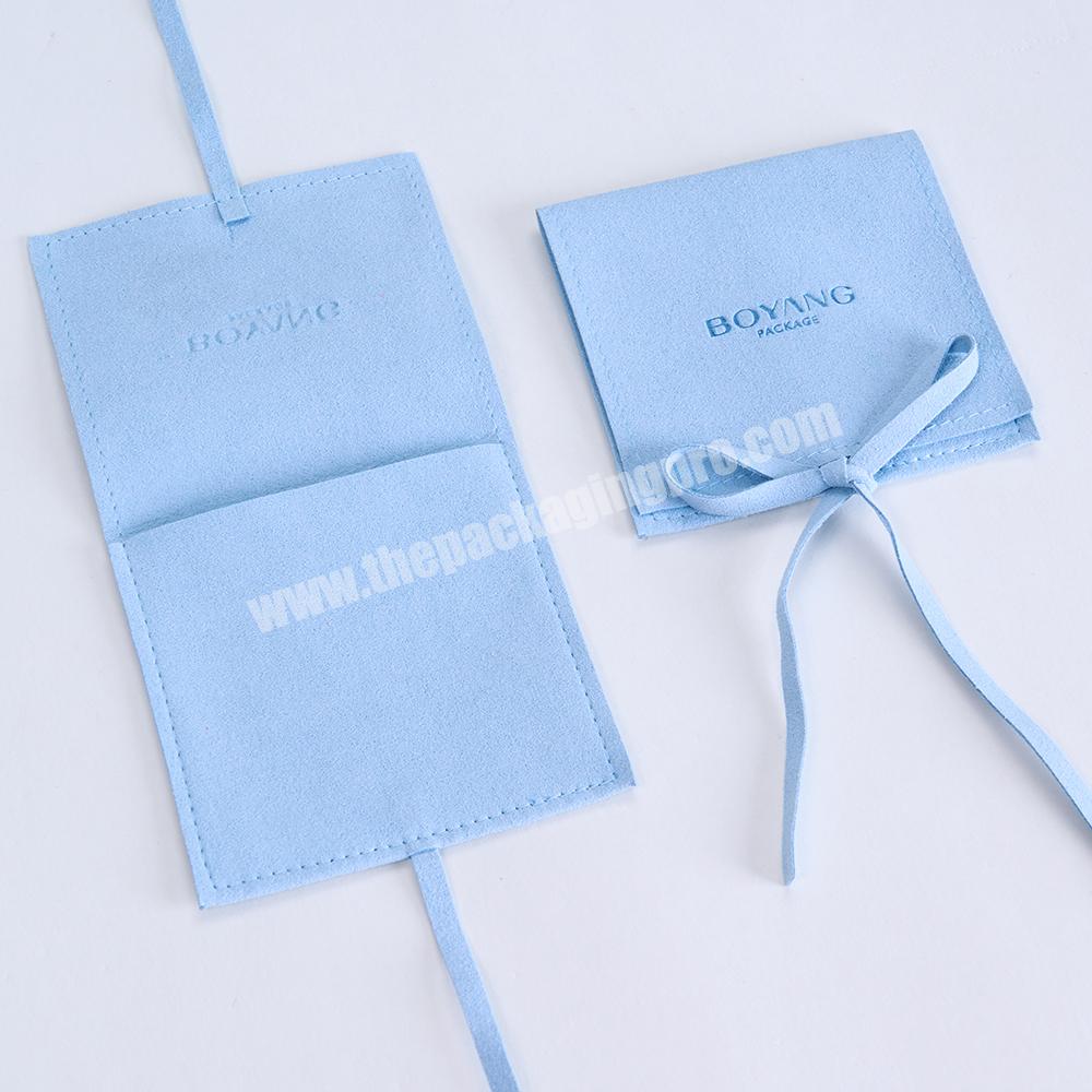 Custom Printed Luxury Jewelry Packaging Bags Suede Microfiber Jewelry Pouches