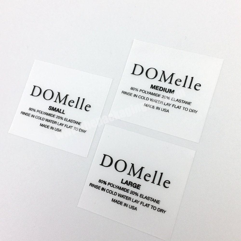 Custom Printed Transparent TPU Labels Soft PVC Clothing Stickers