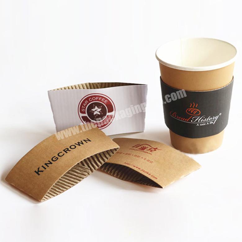 Custom Printing Kraft Cardboard Black Coffee Paper Cup Sleeve