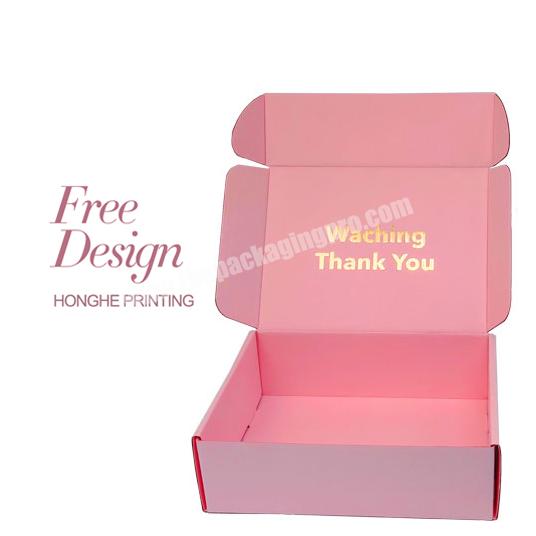 Custom Printing Personalised Ecommerce Subscription Postal Clothing Pink Shipping Corrugated Mailer Box