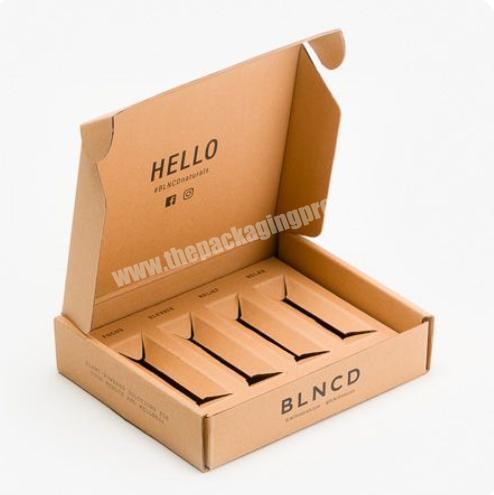 Custom Printing Recycled Kraft Corrugated Packaging Cosmetics Bottle Tray Carton Paper Box Package