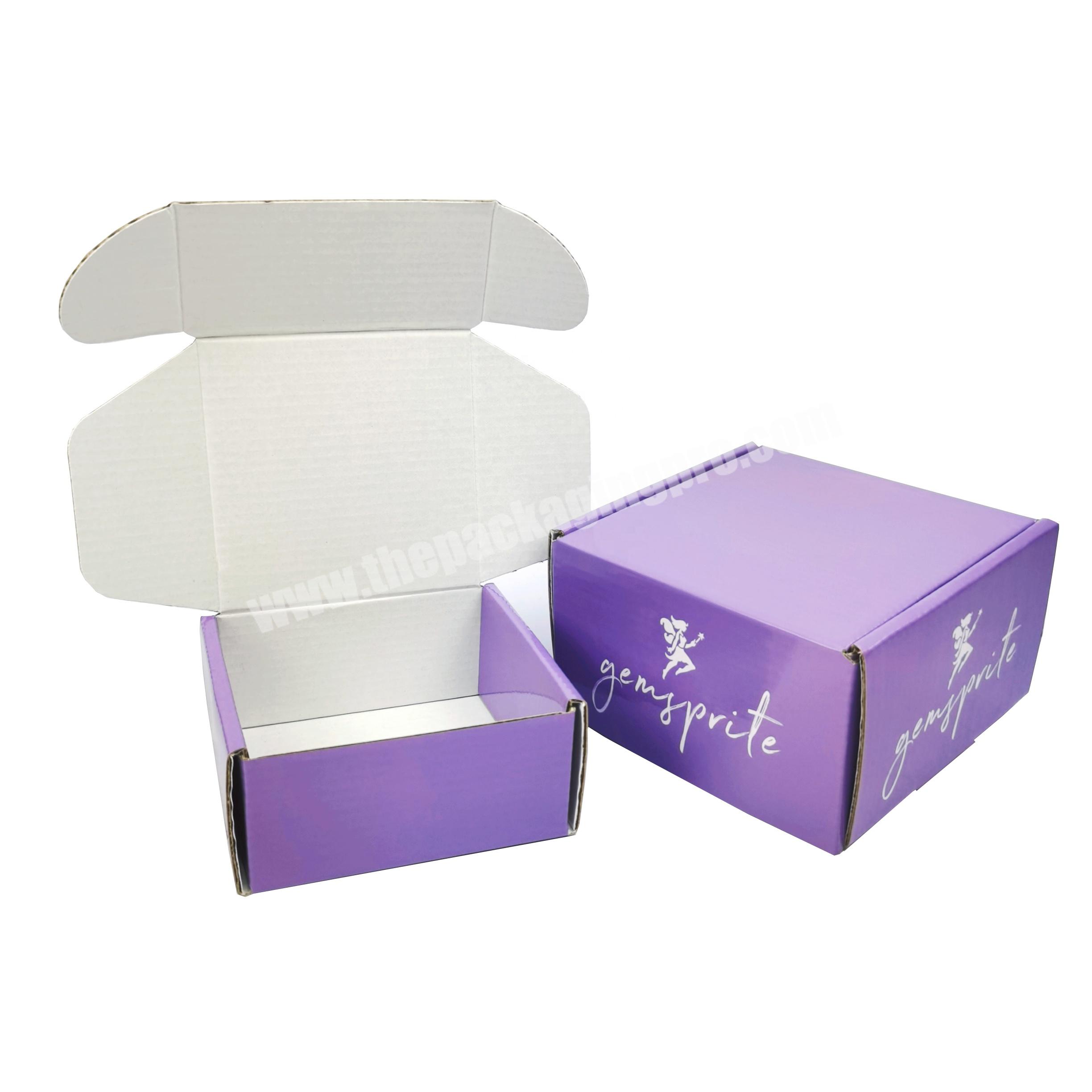 Custom Purple Printing Glossy Lamination Jewelry Corrugated Packaging Box For Shipping