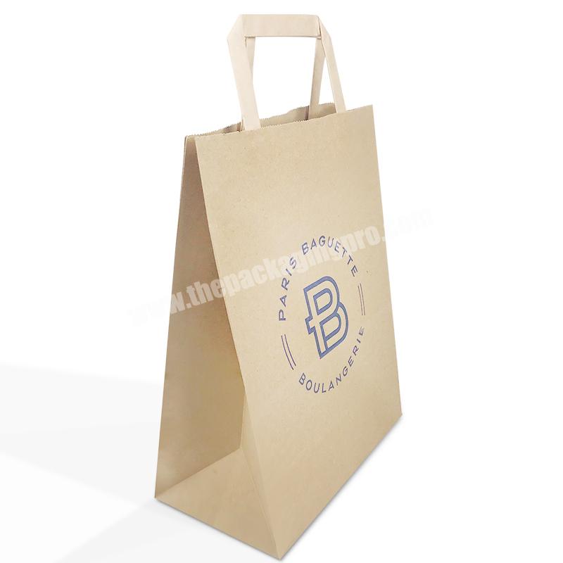 Custom Recycled Black Logo Printing Brown Kraft Paper Bag With Handle