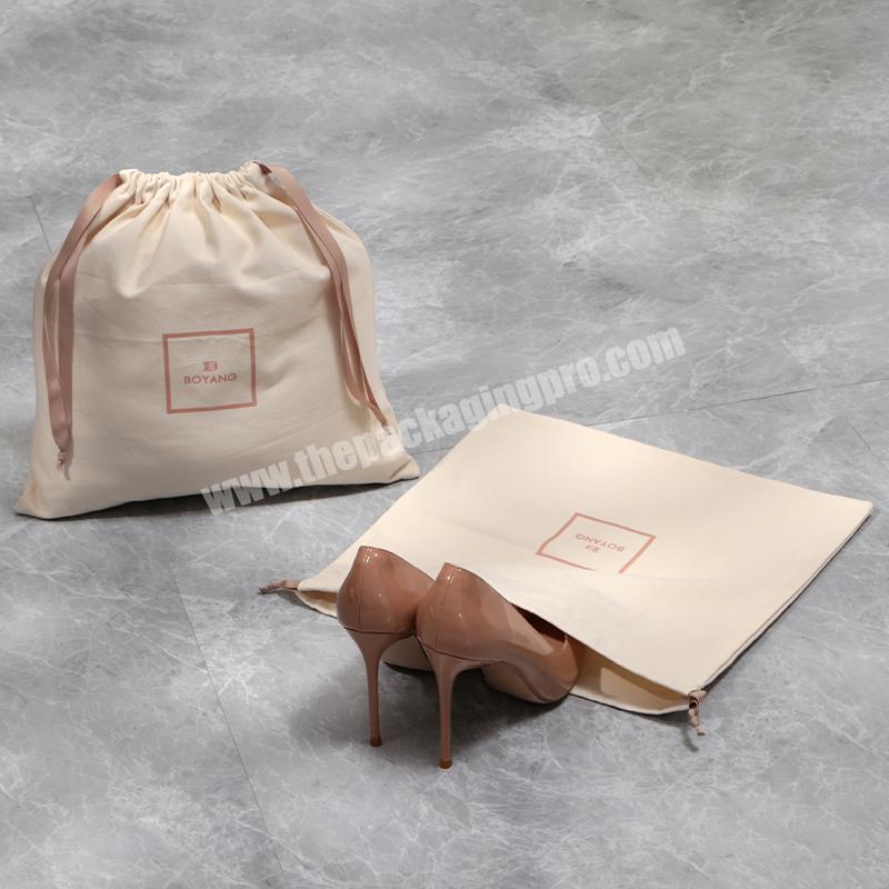 Custom Reusable Eco Friendly Drawstring Large Handbags Storage Dust Shoe Bag Pouch