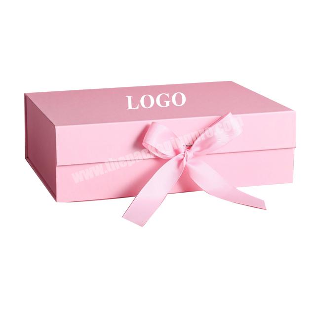 Custom Ribbon Bow Luxury White Clothing Subscription Gift Packaging Box in Stock