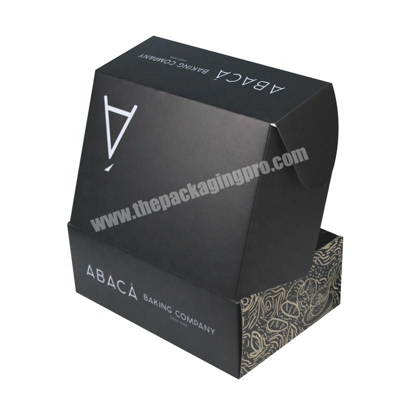 Custom Shipping Packaging Printed Black Corrugated Paper Mailer Box With Logo