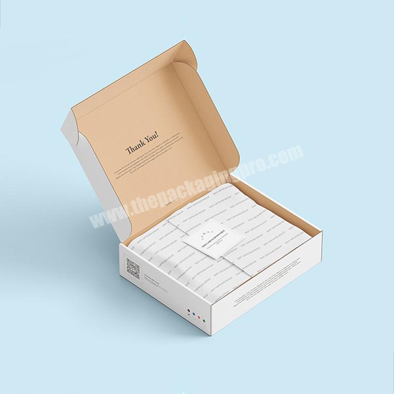 Custom Size Black White Kraft Packing Recycle Kraft Paper Clothing Apparel Packaging Shipping Package Mailing Boxes